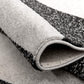 HomeRoots 2' x 8' Black and Gray Abstract Marble Runner Rug
