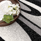 HomeRoots 2' x 8' Black and Gray Abstract Marble Runner Rug