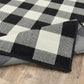 HomeRoots 2’ x 8’ Black and Ivory Gingham Indoor Outdoor Runner Rug