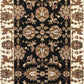 HomeRoots 2' x 8' Black or Ivory Traditional Bordered Rug