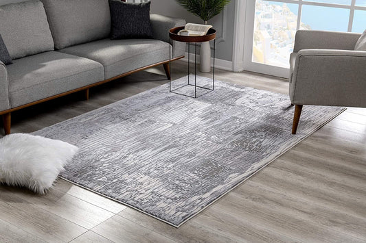HomeRoots 2' x 8' Blue Abstract Strokes Runner Rug