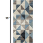 HomeRoots 2' x 8' Blue Beige Nested Diamonds Modern Runner Rug