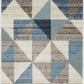 HomeRoots 2' x 8' Blue Beige Nested Diamonds Modern Runner Rug
