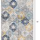 HomeRoots 2' x 8' Blue Distressed Floral Runner Rug
