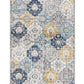 HomeRoots 2' x 8' Blue Distressed Floral Runner Rug