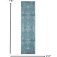 HomeRoots 2' x 8' Blue Distressed Medallion Runner Rug