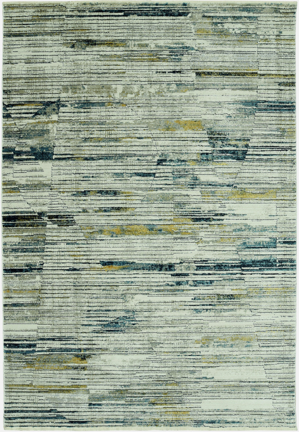 HomeRoots 2' x 8' Blue Ivory Abstract Striped Runner Rug