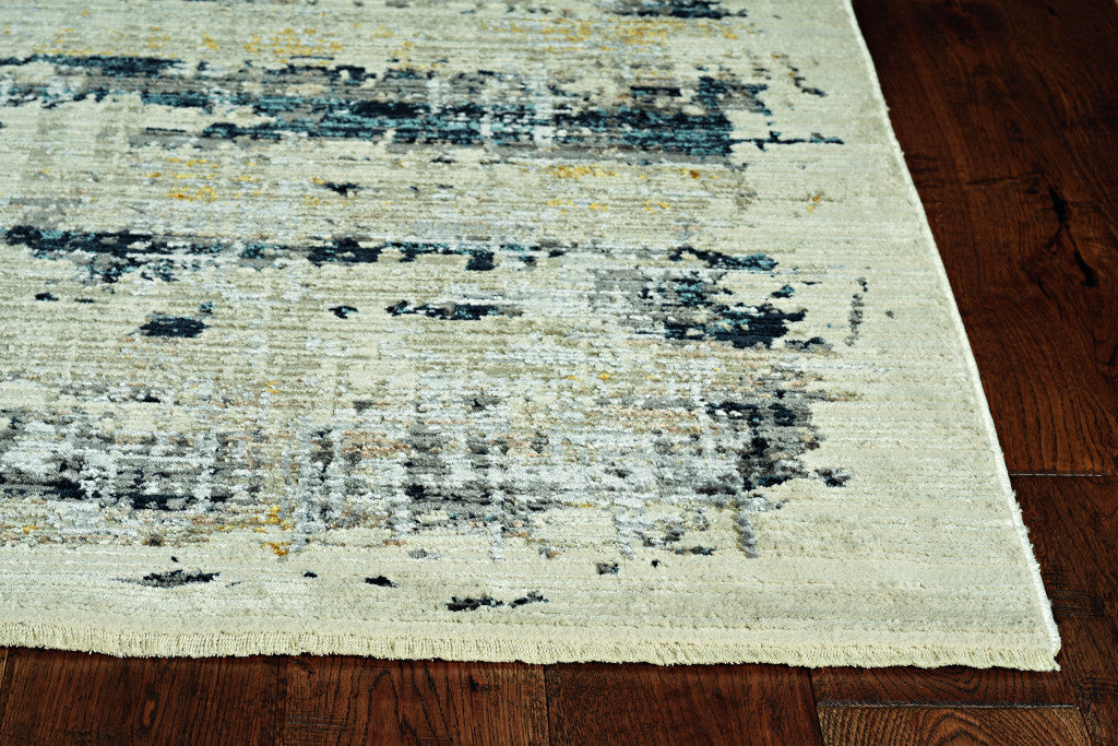 HomeRoots 2' x 8' Blue White Distressed Traditional Runner Rug