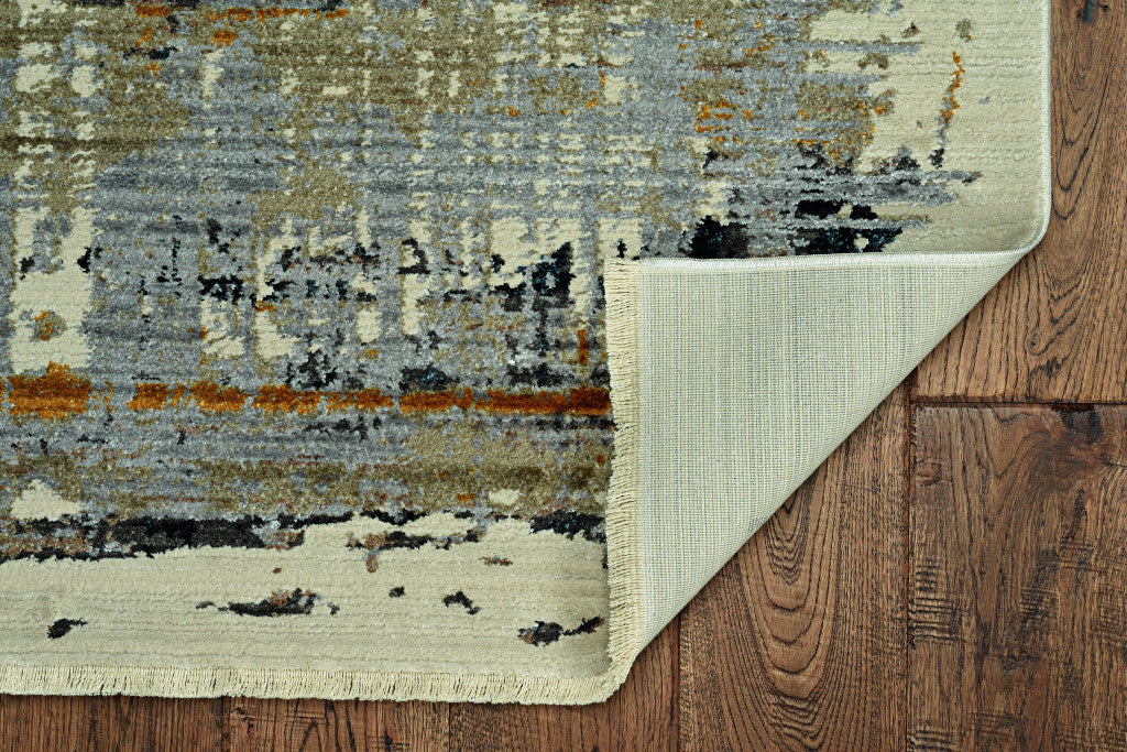 HomeRoots 2' x 8' Blue White Distressed Traditional Runner Rug