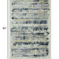 HomeRoots 2' x 8' Blue White Distressed Traditional Runner Rug