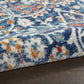 HomeRoots 2’ x 8’ Blue White Multi Medallion Runner Rug