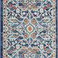 HomeRoots 2’ x 8’ Blue White Multi Medallion Runner Rug