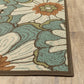 HomeRoots 2' x 8' Blue and Brown Floral Indoor Outdoor Runner Rug