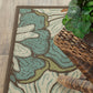HomeRoots 2' x 8' Blue and Brown Floral Indoor Outdoor Runner Rug