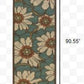 HomeRoots 2' x 8' Blue and Brown Floral Indoor Outdoor Runner Rug