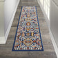 HomeRoots 2' x 8' Blue and Gold Intricate Runner Rug