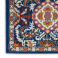 HomeRoots 2' x 8' Blue and Gold Intricate Runner Rug