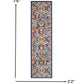 HomeRoots 2' x 8' Blue and Gold Intricate Runner Rug