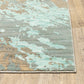 HomeRoots 2' x 8' Blue and Gray Abstract Impasto Runner Rug