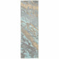 HomeRoots 2' x 8' Blue and Gray Abstract Impasto Runner Rug