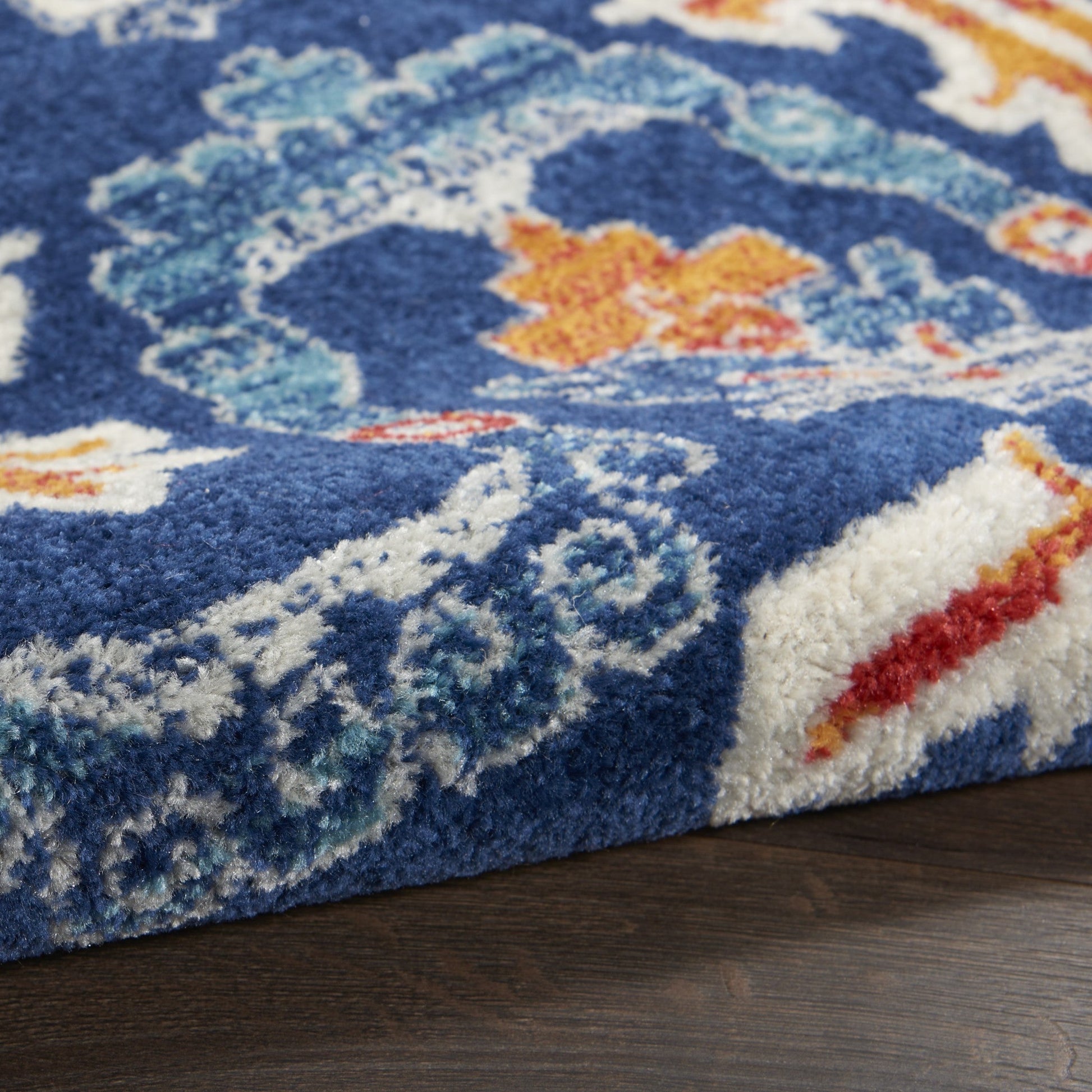 HomeRoots 2' x 8' Blue and Ivory Persian Patterns Runner Rug