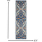 HomeRoots 2' x 8' Blue and Ivory Persian Patterns Runner Rug