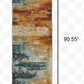 HomeRoots 2' x 8' Blue and Red Distressed Runner Rug