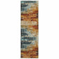 HomeRoots 2' x 8' Blue and Red Distressed Runner Rug