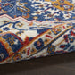 HomeRoots 2' x 8' Blue and Ruby Medallion Runner Rug