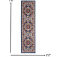 HomeRoots 2' x 8' Blue and Ruby Medallion Runner Rug
