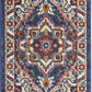 HomeRoots 2' x 8' Blue and Ruby Medallion Runner Rug