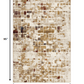 HomeRoots 2' x 8' Brown Beige Abstract Tiles Distressed Runner Rug