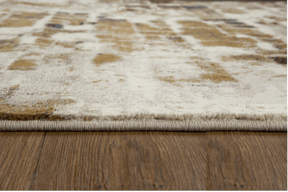 HomeRoots 2' x 8' Brown Beige Abstract Tiles Distressed Runner Rug