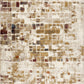 HomeRoots 2' x 8' Brown Beige Abstract Tiles Distressed Runner Rug