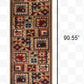 HomeRoots 2' x 8' Brown and Red Ikat Patchwork Runner Rug