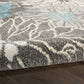 HomeRoots 2’ x 8’ Charcoal and Blue Big Flower Runner Rug
