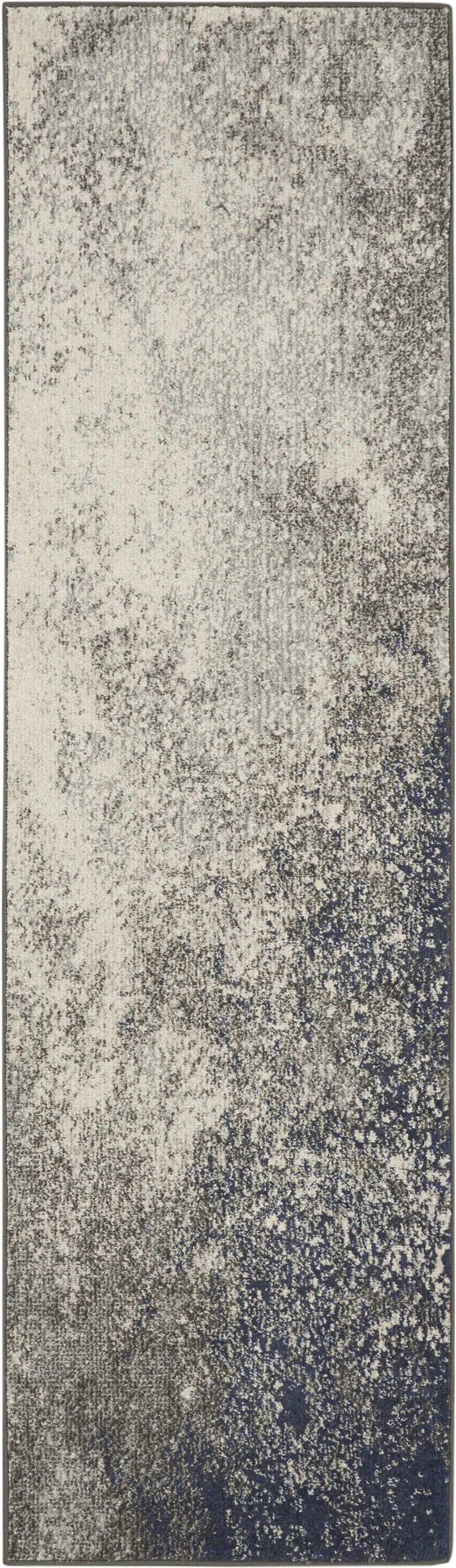 HomeRoots 2' x 8' Charcoal and Ivory Abstract Runner Rug