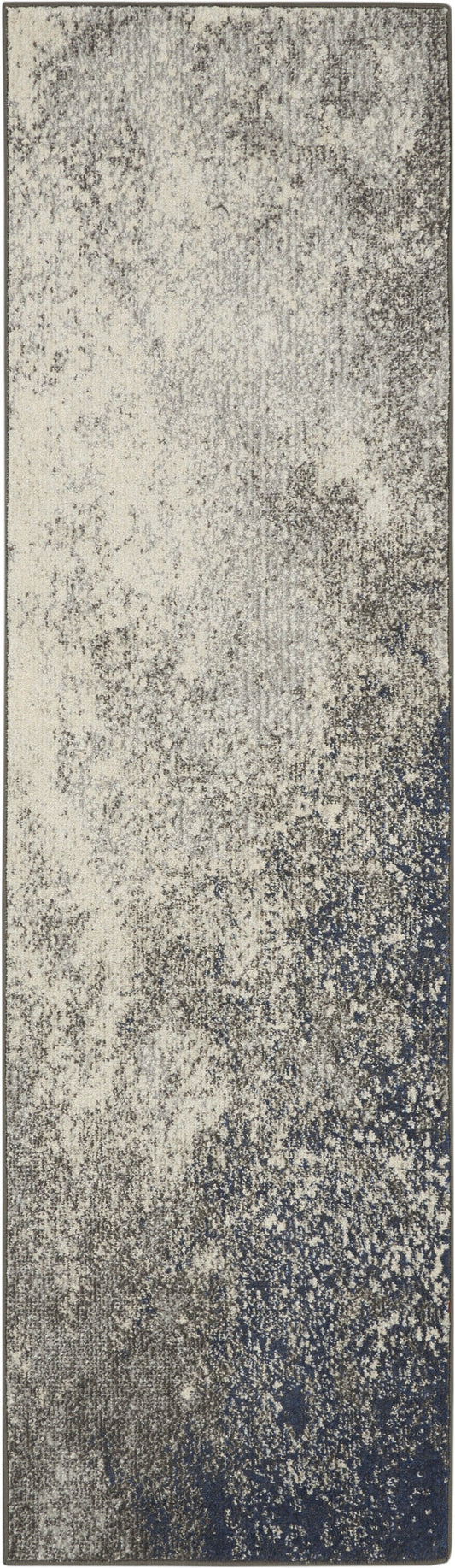 HomeRoots 2' x 8' Charcoal and Ivory Abstract Runner Rug