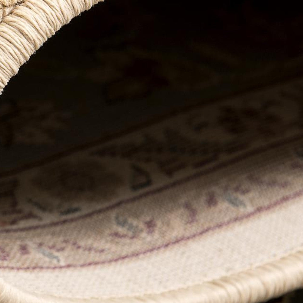 HomeRoots 2' x 8' Cream and Blue Traditional Runner Rug
