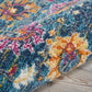 HomeRoots 2' x 8' Denim Blue Florals Distressed Runner Rug