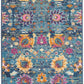 HomeRoots 2' x 8' Denim Blue Florals Distressed Runner Rug