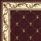 HomeRoots 2' x 8' Fleur de Lis Runner Rug in Red Finish