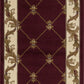 HomeRoots 2' x 8' Fleur de Lis Runner Rug in Red Finish