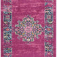 HomeRoots 2' x 8' Fuchsia and Blue Distressed Runner Rug