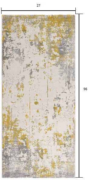 HomeRoots 2' x 8' Gold and Gray Abstract Runner Rug