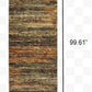 HomeRoots 2' x 8' Gold and Slate Abstract Runner Rug