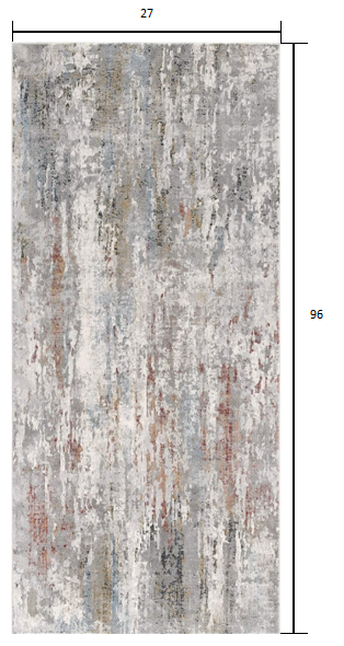 HomeRoots 2' x 8' Gray Abstract Pattern Runner Rug