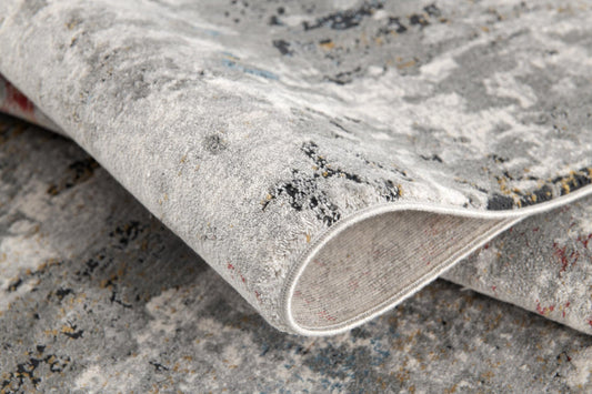 HomeRoots 2' x 8' Gray Abstract Pattern Runner Rug
