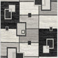 HomeRoots 2' x 8' Gray Asymmetric Blocks Runner Rug