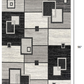 HomeRoots 2' x 8' Gray Asymmetric Blocks Runner Rug